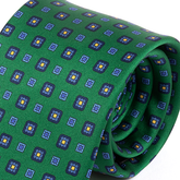 Green Olive Grove Check Print Tie
